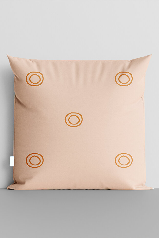غطاء وسادة مطبوع رقميًا على الوجهين من Orange Circles - 5548