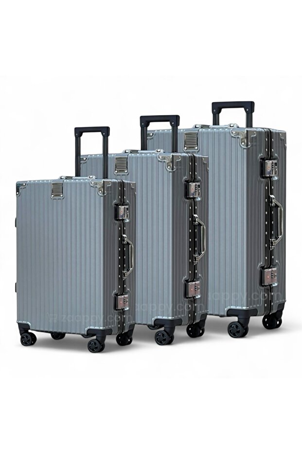 Aluminum Frame Unbreakable Luggage 3Pcs Set (20/24/28 Inch) Polycarbonate Hard Shell Suitcase