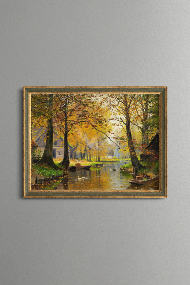 Autumn Landscape - Vintage Patterned Painting - Fine Model