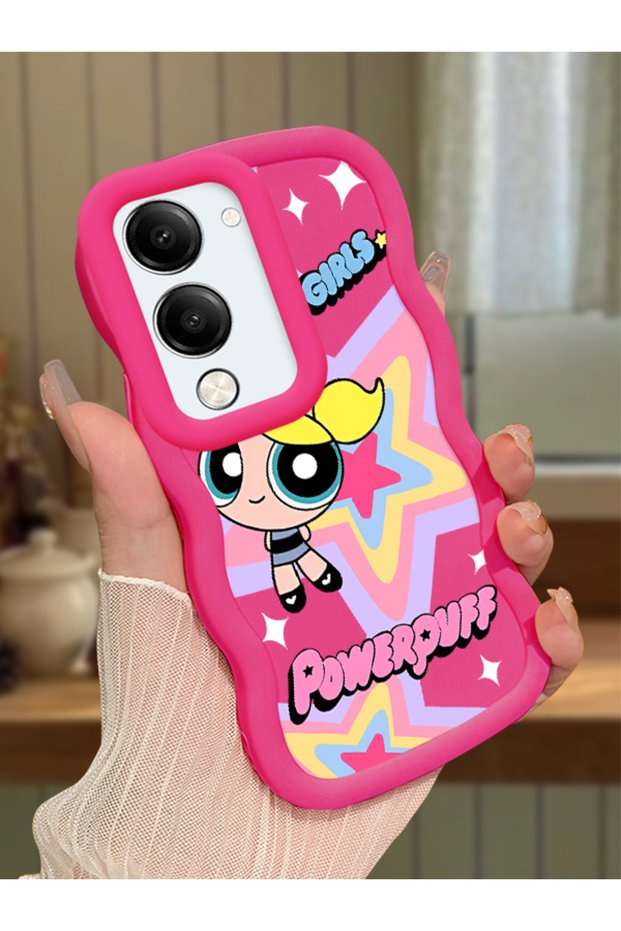 Vivo Y04 Compatible Case Camera Protector Red Silicone Couple Phone Case Powerpuff Pattern