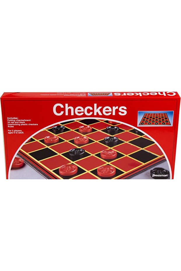 Checkers Folding Board Games - Red & Black