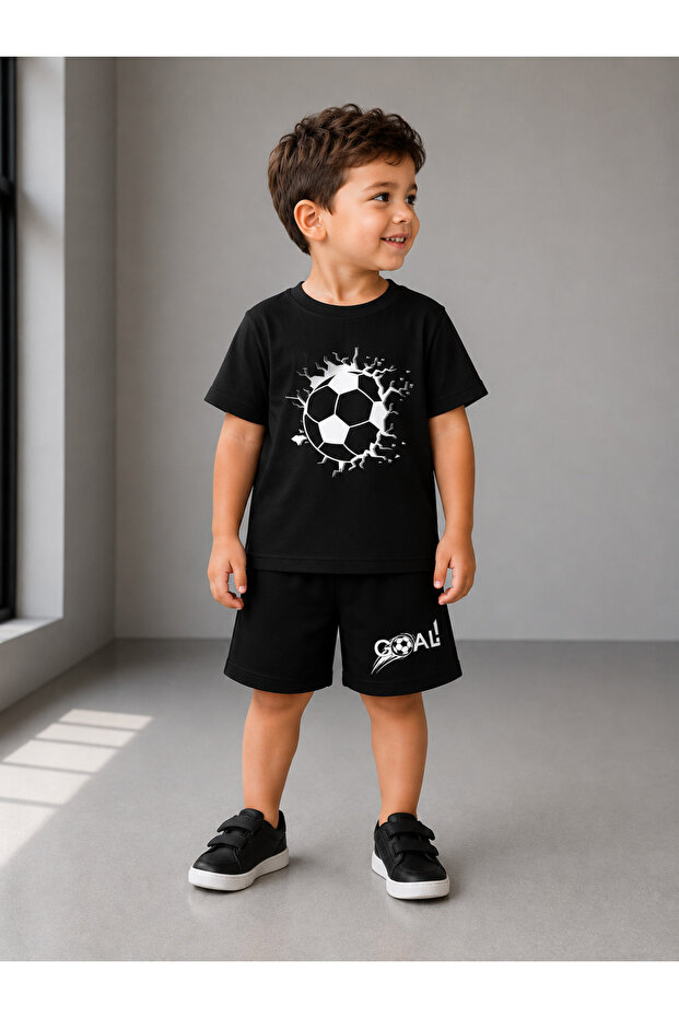 Boy's Summer Sweat-Proof Combed Cotton Suit with Shorts