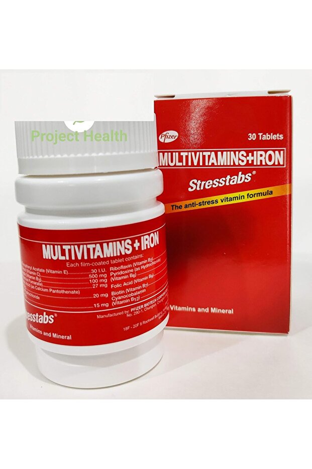 Pfizer Stresstabs Multivitamins and Iron - 30 Tablets