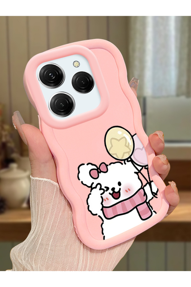 Tecno Spark 20 Pro Compatible Case Camera Protector Pink Silicone Couple Phone Case Cat Pattern