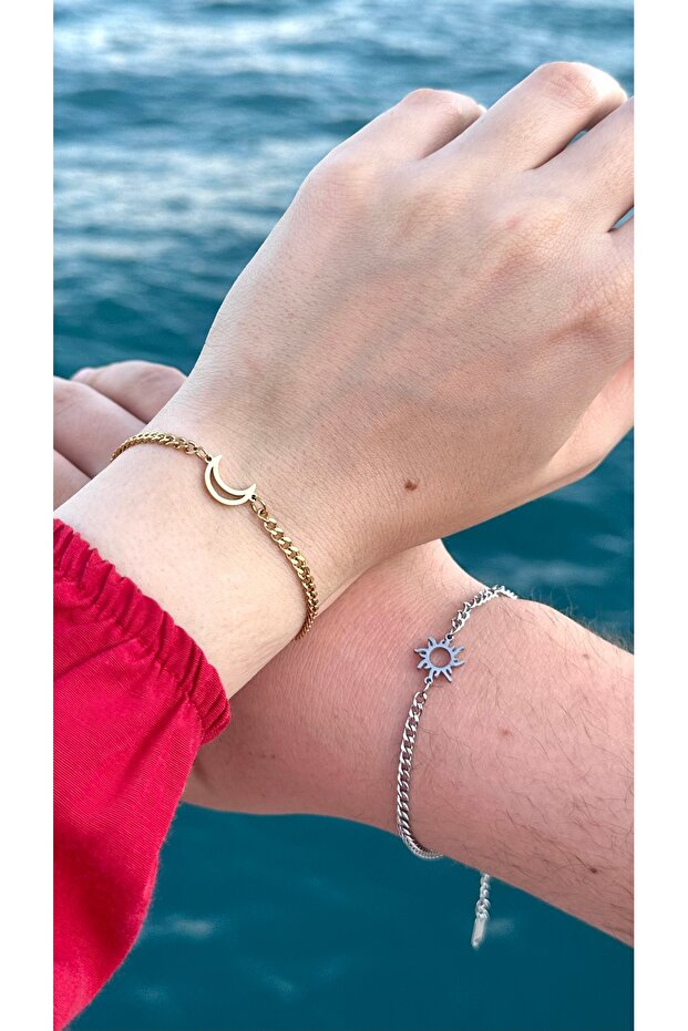 Moon and Sun Steel Couple Bracelet