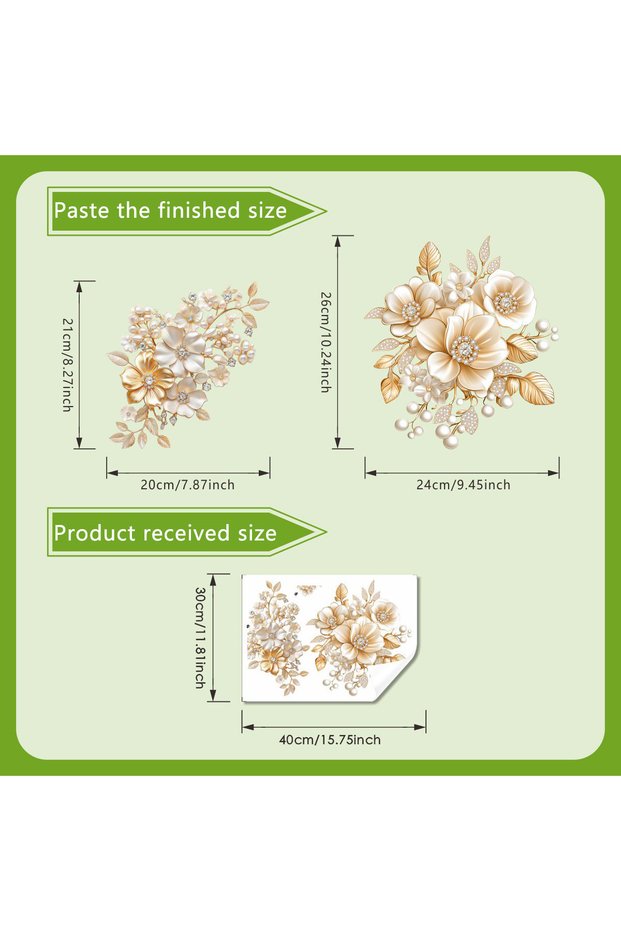 Gold Creative Gold Flower Waterproof Toilt Sticker Bathroom Wall Background Decal Home Decoration Se