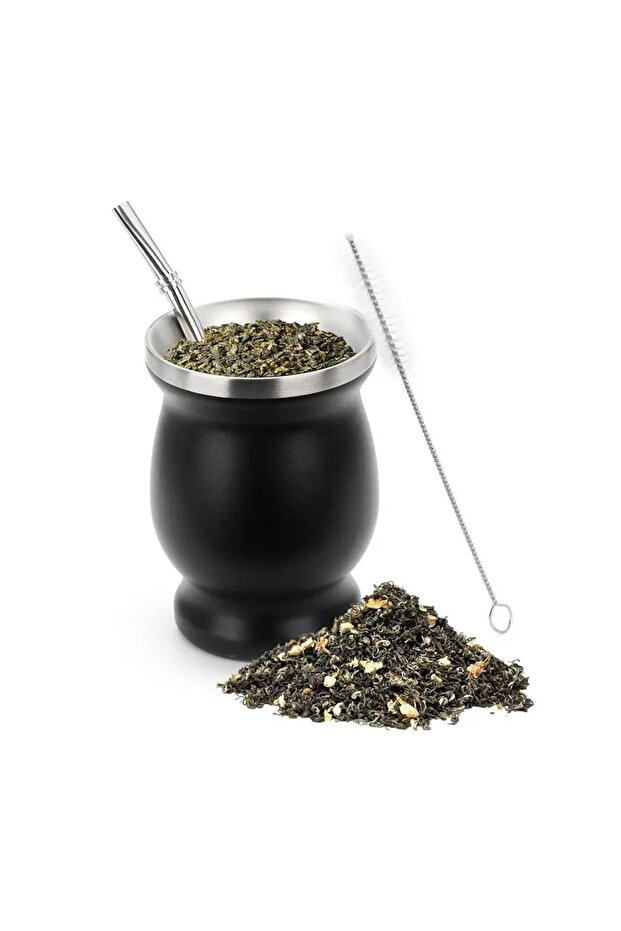 black 230ml 230ML Mate Cup 304 Stainless Steel Double Wall 8oz Portable Tea Mug Mate Tea Gourd With