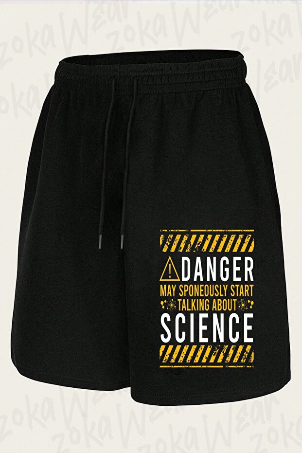 شورت مطبوع بتصميم Science Dangerous للجنسين