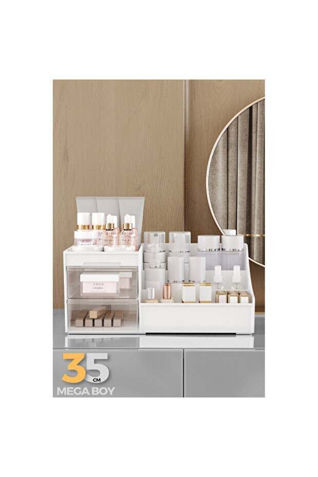 Elegance XL Makeup Jewelry Cosmetic Perfume Cream Organizer with Transparent Drawers