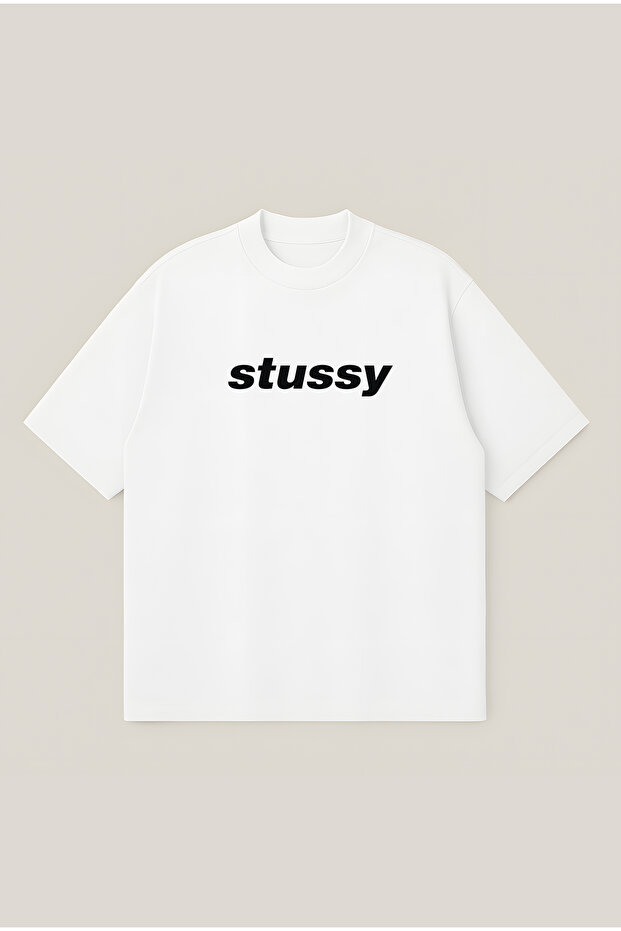 Stussy Essentials Oversize Boxy Cut Unisex 100% Cotton Printed Tshirt | Streetwear