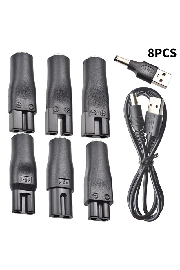 A3 8 PCS Power Cord 5V Replacement Charger USB Adapter Cable DC Converter Universal For All Kinds Of