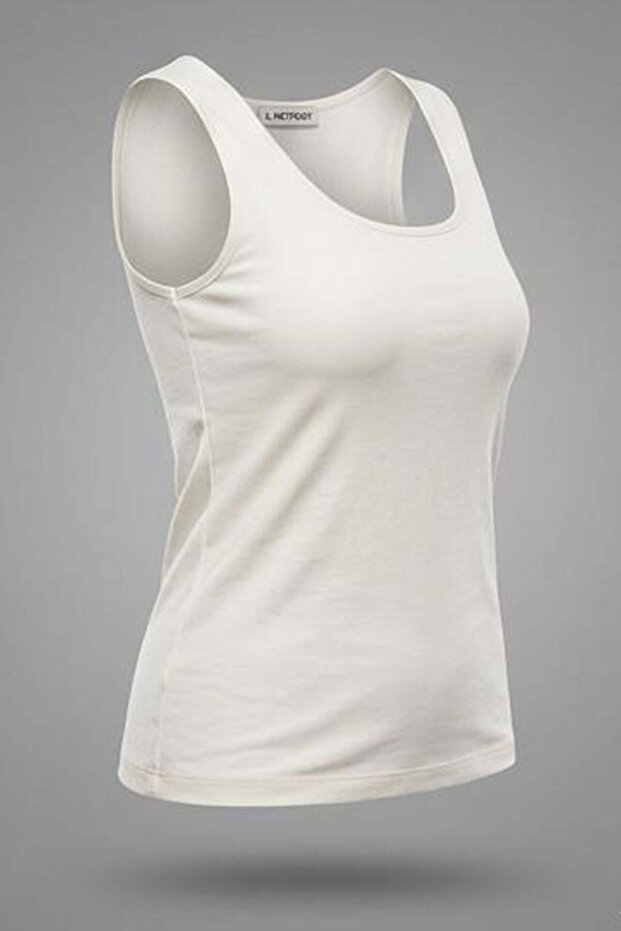 Trend42Plus Large Size Thick Strap Basic Top - Ecru - 6