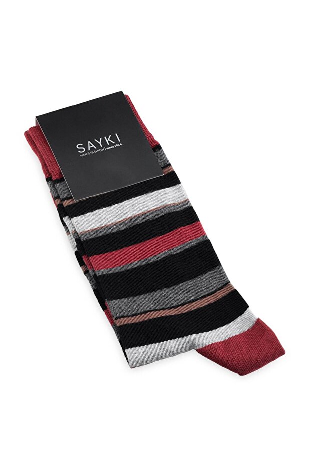 Brown Striped Patterned Socks