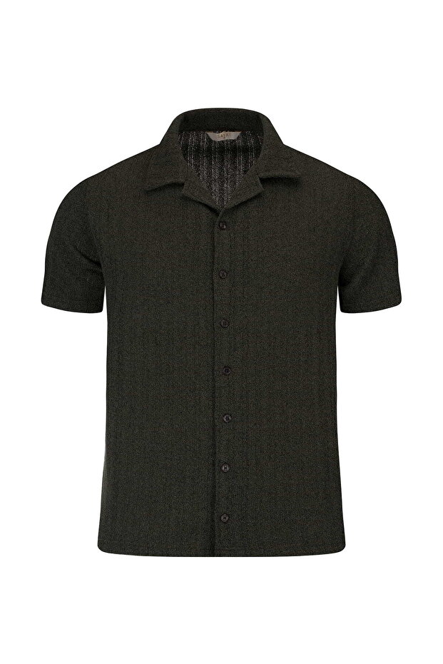 Khaki Regular Fit Apaş Collar Shirt