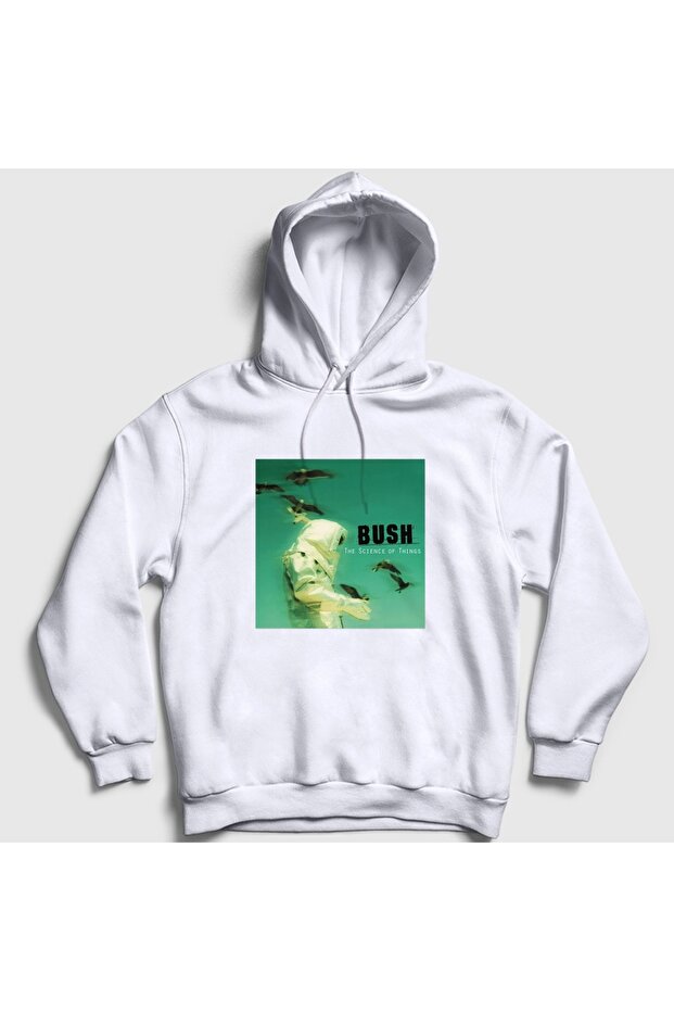 Unisex White the Science of Things Rock Bush Hooded Sweatshirt 614603Tt