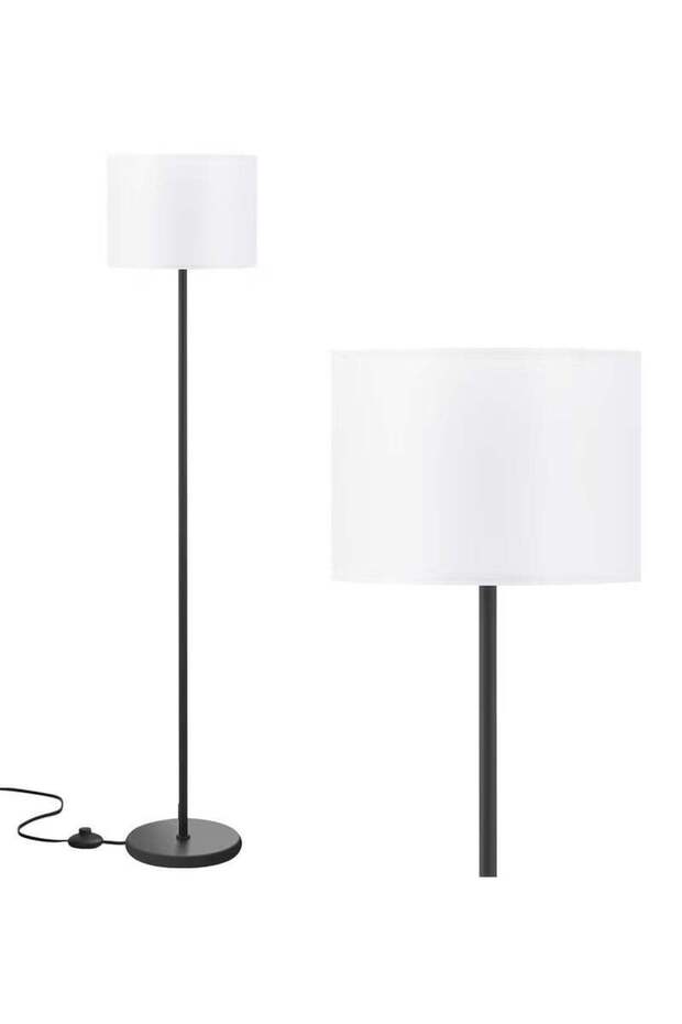 Simple Design LED Floor Lamp with Foot Switch, Metal Light Pole, Stable Base (Without Bulb)