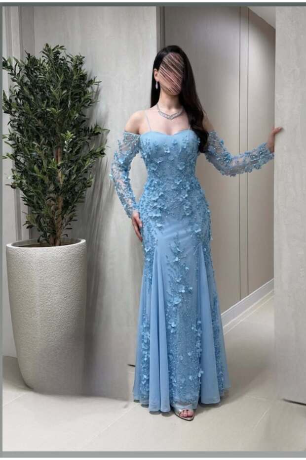فستان سهرة سماوي | فساتين سكر