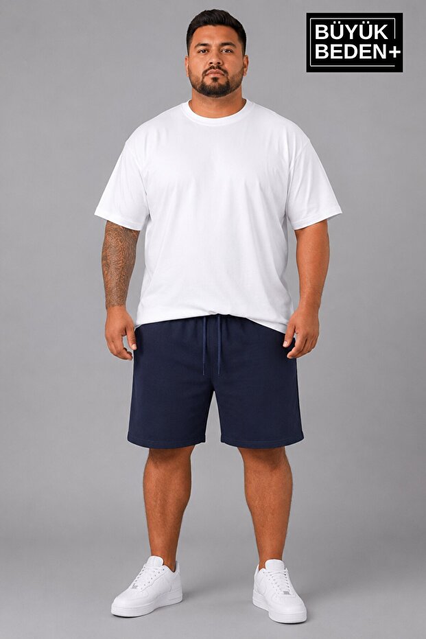 Süperlife Large Size Men's Lace-Up Shorts Spr26Bsr592