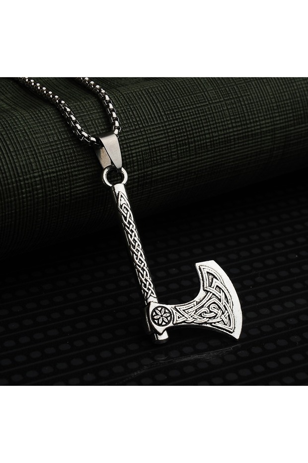 Nordic Mythology Valknut Vegvisir Nordic Kolovrat Design 316L Steel Necklace