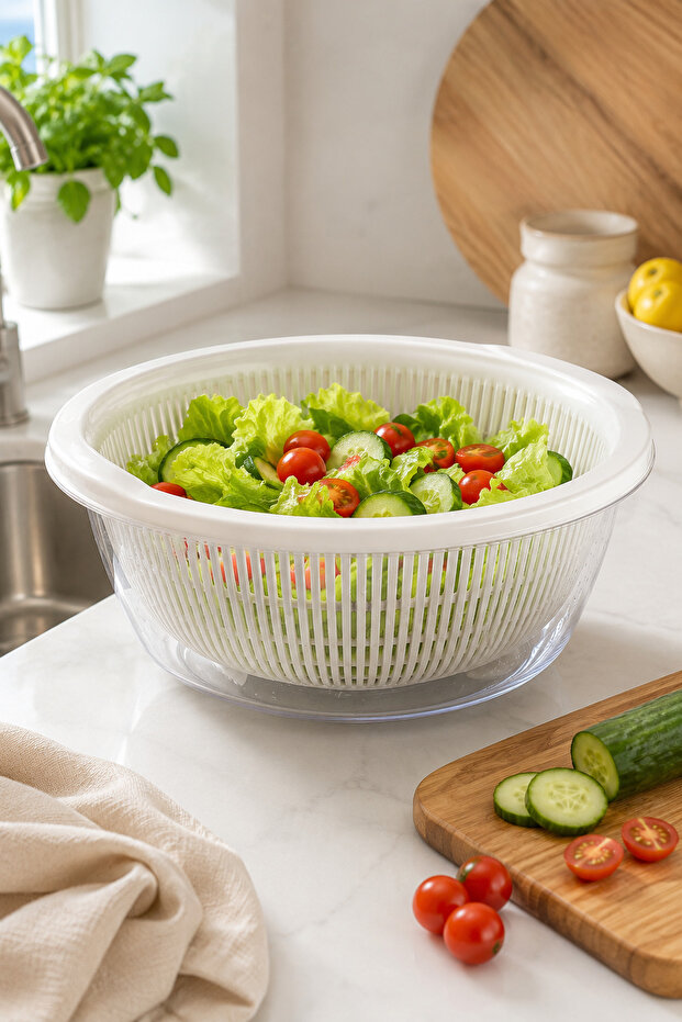 Medium Size Strainer Container 7 Lt Badyalı Strainer Set & Pasta Strainer & Vegetable Fruit Washing Strainer Container