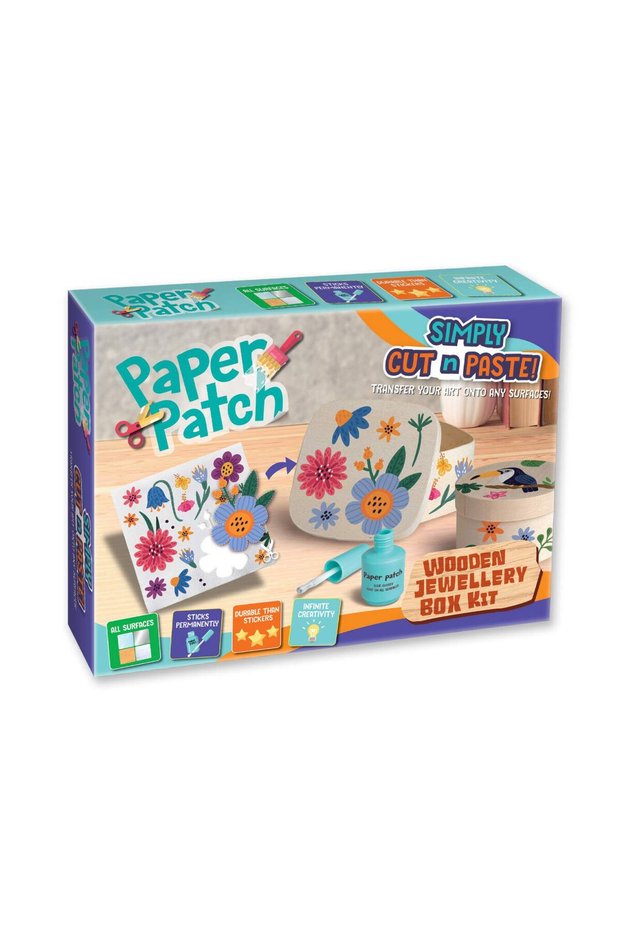 Set creativ "paper patch" cutie din lemn