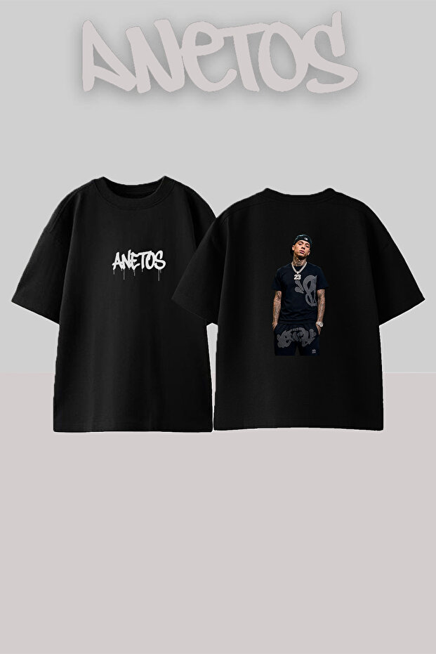 Central Cee_26 Design Printed Unisex Oversize Black Tshirt