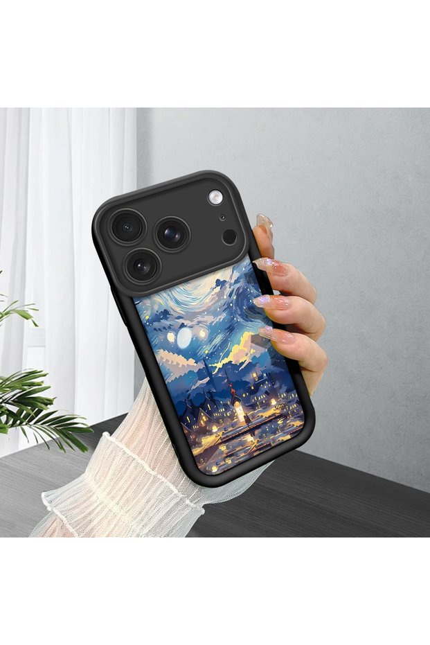 iPhone 17 Pro Compatible Black Silicone Case with Shockproof Camera Protection