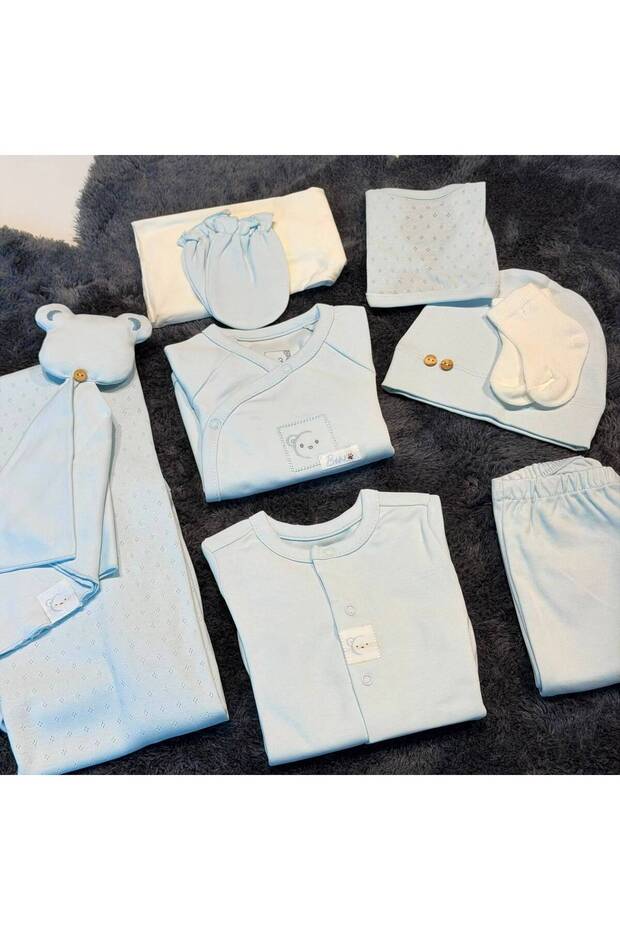 Baby Boy 10-Pack Hospital Release Pack - 100% Natural Cotton - Blue