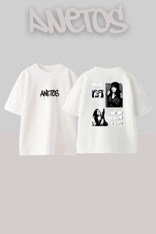 Billie Eilish_35 Design Printed Unisex Oversize Fit White Tshirt