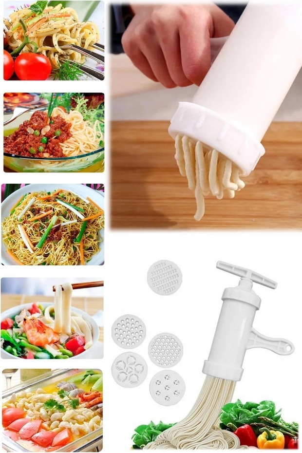 Pasta Making Apparatus with 5 Heads, Easy and Quick to Use