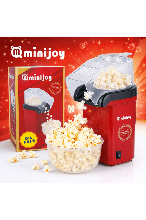 MiniJoy Hot Air Popcorn Maker – Oil-Free Electric Snack Maker, 1200W