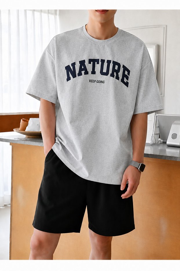Unisex Nature Printed Shorts and T-Shirt Set