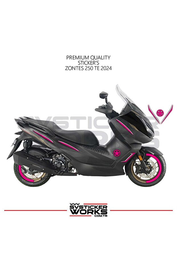 Zontes 250 Te Sticker Covering Set Full Kit Parted Sticker Sticker Model Pink