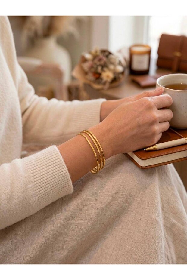 Flat Ajda Steel Bracelet Set of 3