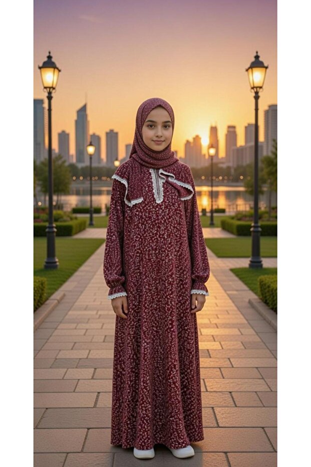 Cotton Lace Children's Prayer and Umrah Dress