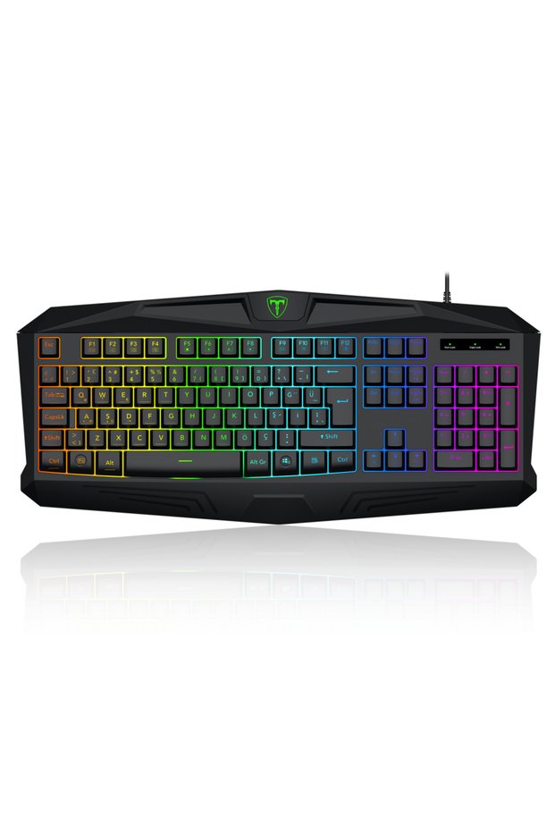 T-Dagger Tanker, T-Tgk106, USB Wired, Turkish Q, Rainbow Backlight, Membrane Keys, 104 Keys, Gami