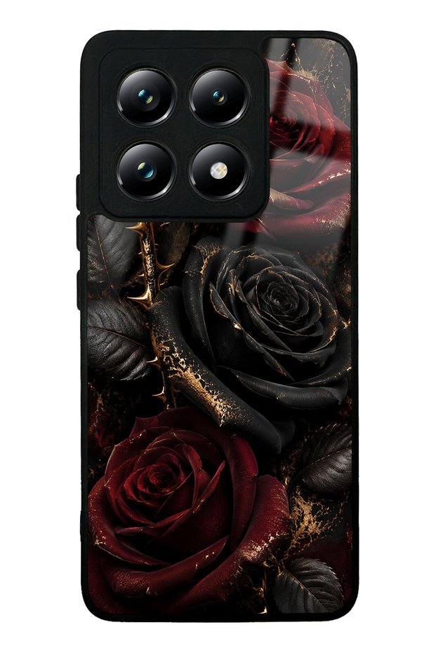 Xiaomi Mi 14t Obsidian Crimson Rose Design Glossy Phone Case