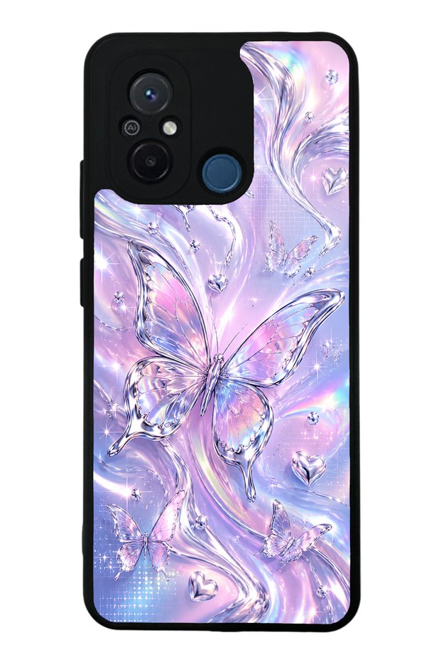 Xiaomi Redmi 12C Iridescent Dream Butterfly Design Glossy Phone Case