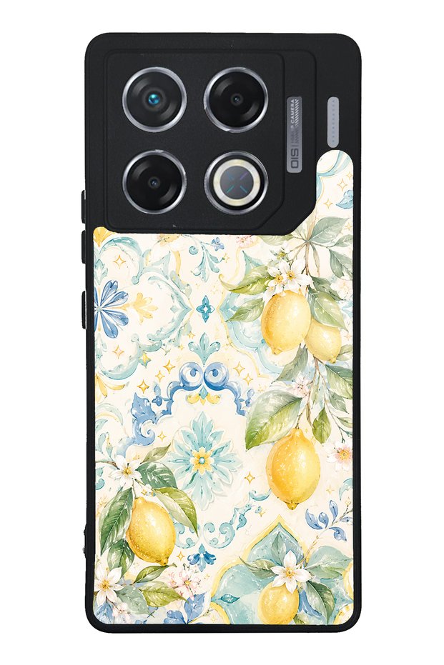Infinix Gt 20 Pro Glossy Phone Case with Azure Lemon Garden Design