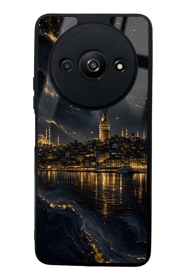 Xiaomi Redmi A3 Golden Galata Night Design Glossy Phone Case