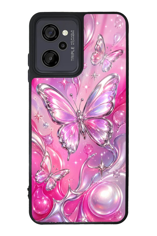 Casper M45 Pink Prism Butterfly Design Glossy Phone Case