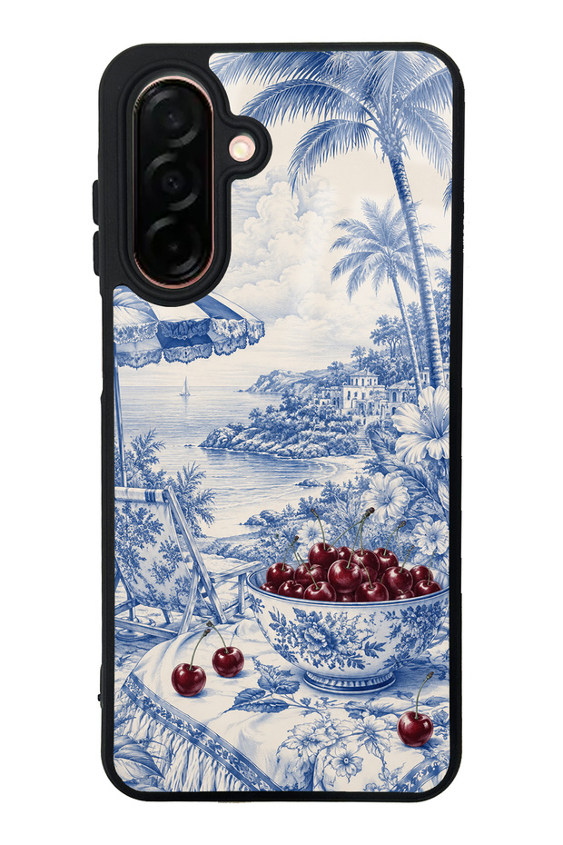 Samsung A26 Blue Porcelain Cherry Coast Design Glossy Phone Case
