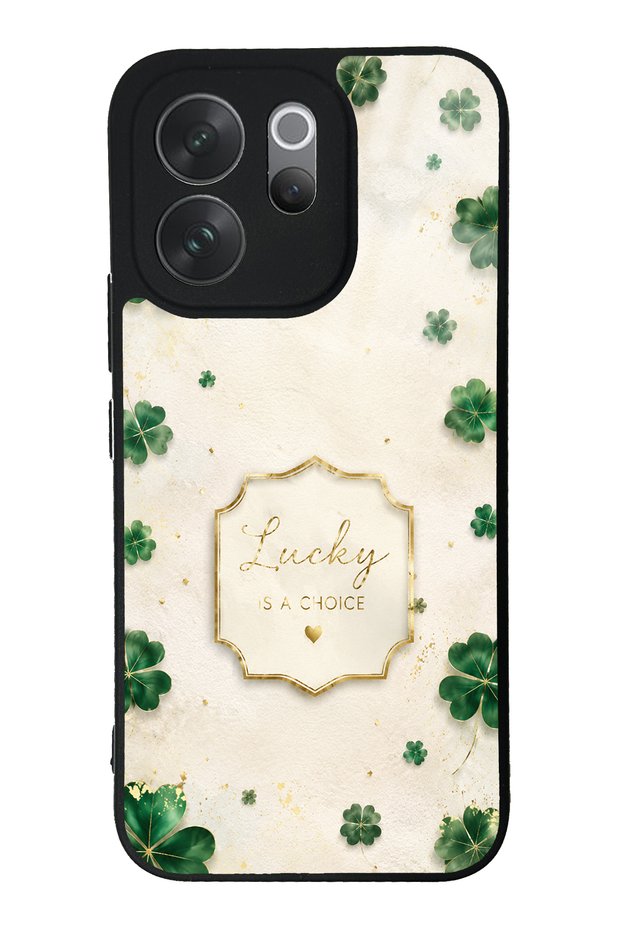 Vivo V70 Ivory Lucky Clover Design Glossy Phone Case
