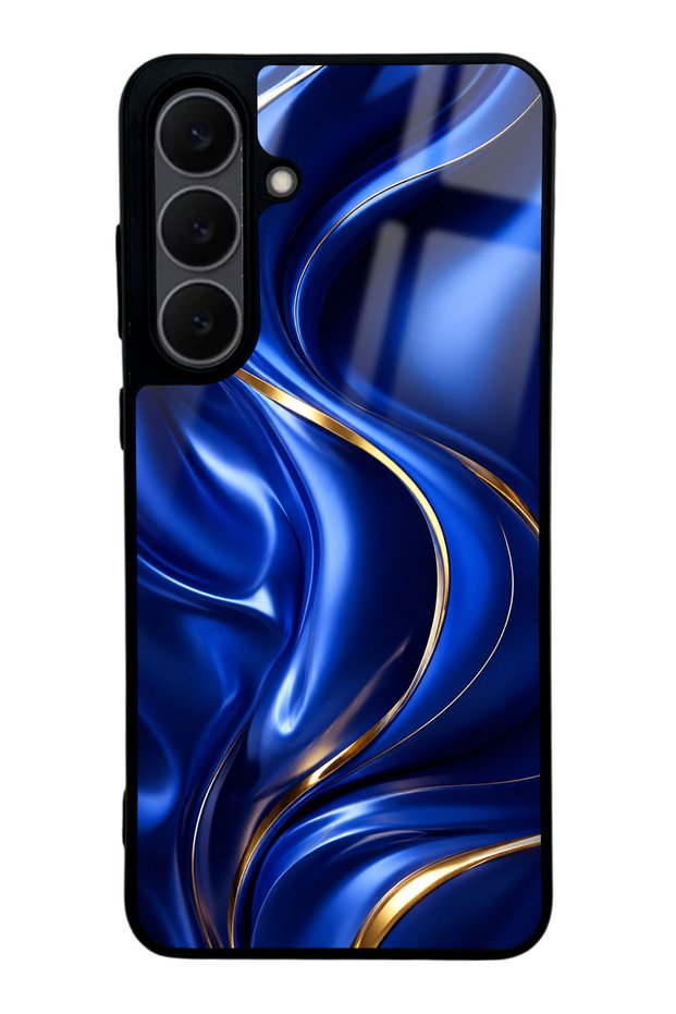 Samsung S25 Fe Royal Sapphire Flow Design Glossy Phone Case