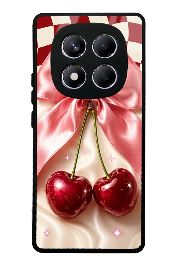 Xiaomi Redmi Note 14 Pro 4g Glossy Phone Case with Cherry Picnic Bow Design