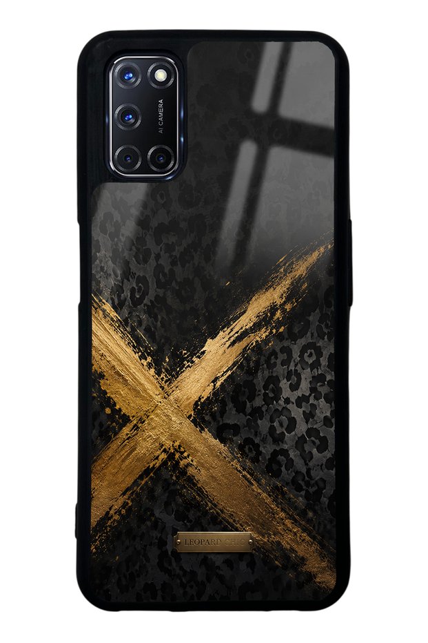 Oppo A52 Golden Leopard X Design Glossy Phone Case