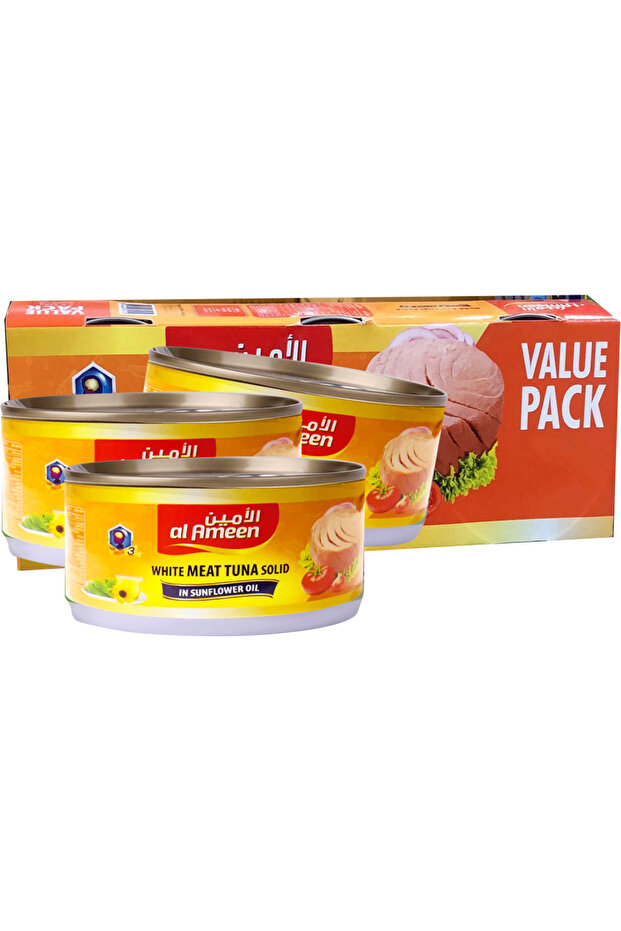 Al Ameen Light Meat Tuna Chunk Water & Salt 3x170g