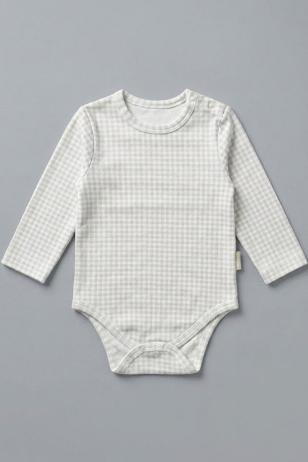100% Cotton Long Sleeve Baby Snap-On Bodysuit