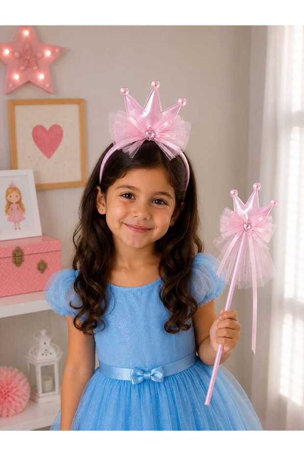 Princess Crown and Wand Set – Children's Costume Accessory
