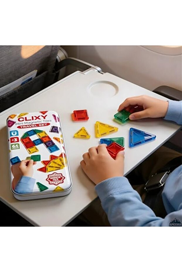 nry shop Toy Educational STEM مكعبات بناء مغناطيسية 64 قطعة - مكعبات مغناطيسية ثلاثية الأبعاد لتطوير الذكاء Se